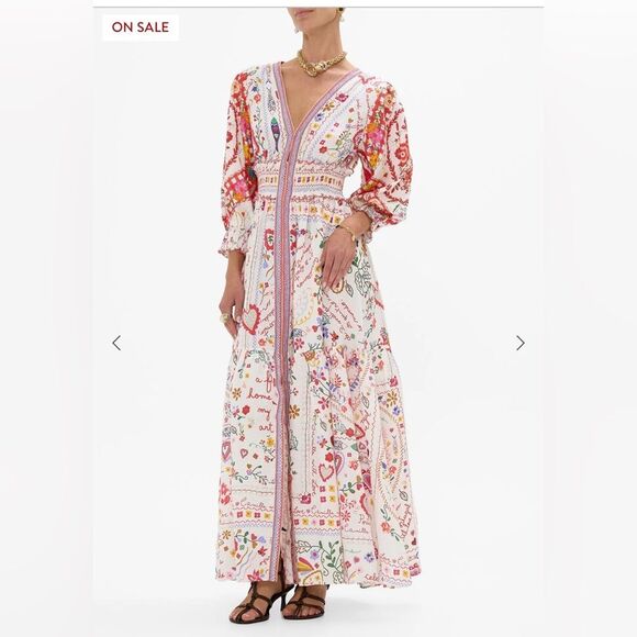 9 NWT 1200.00 Camilla Shirred Waistband Long Dress
A Kitsch In Time Medium - Picture 4 of 8